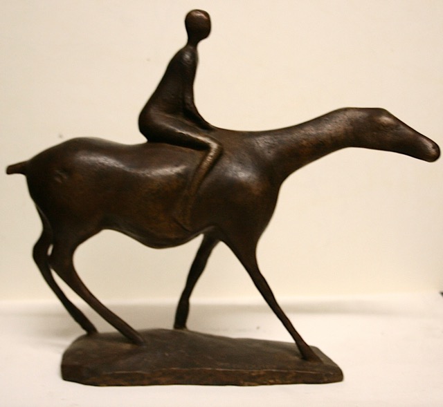 Cavallo e cavaliere - 1965 bronzo